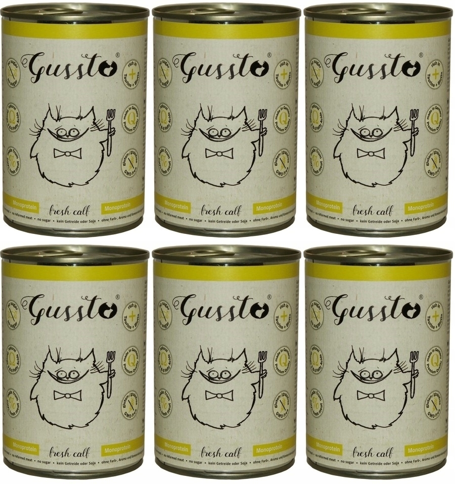 Levně Gussto Cat Fresh Telecí 6 x 400 g