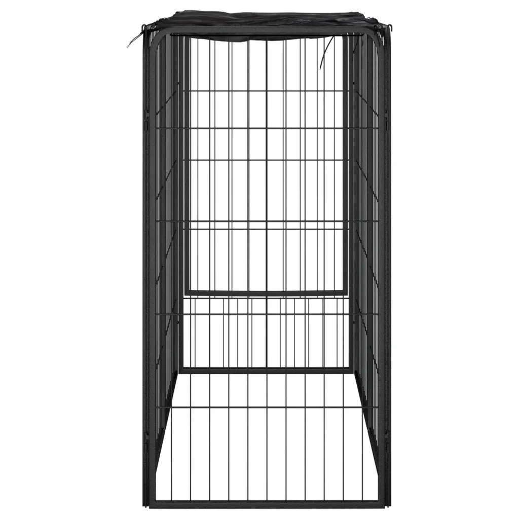 Kotec pro psa, 6 panelů, černá, 50 x 100 cm, ocelová