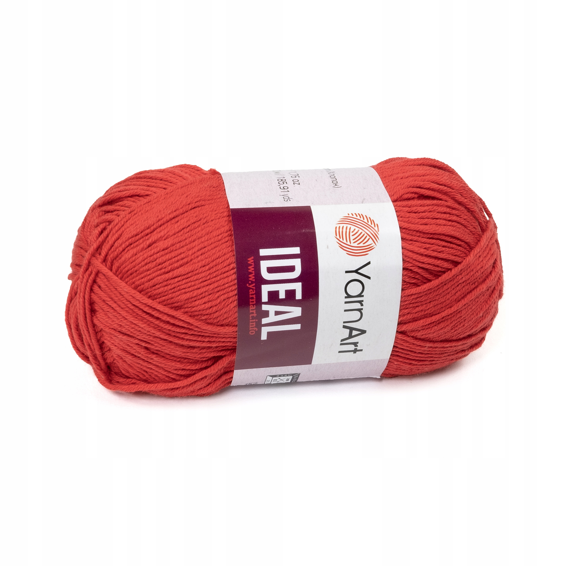 50g włóczka 100% bawełna Ideal 237 czerwony