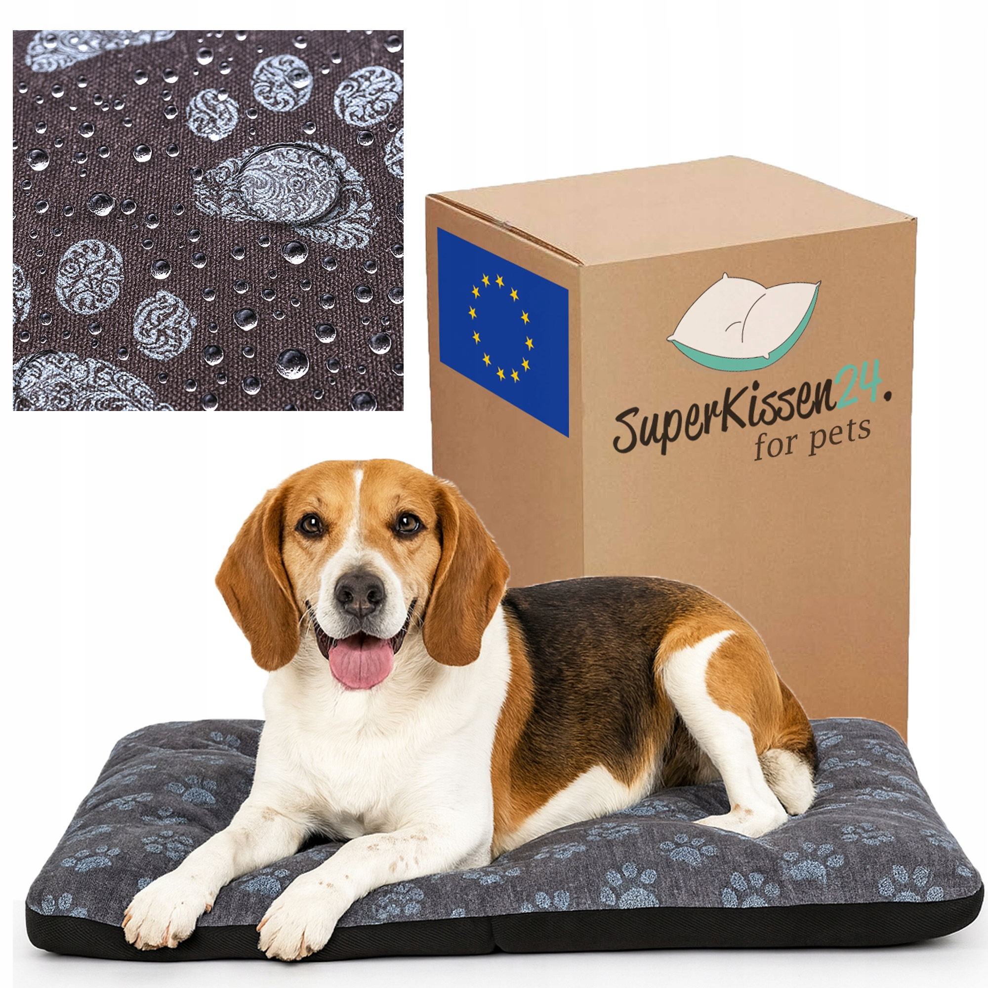 Levně Polštář pro psa, měkké potah 100x70 Pelíšek, voděodolné tlapky Len