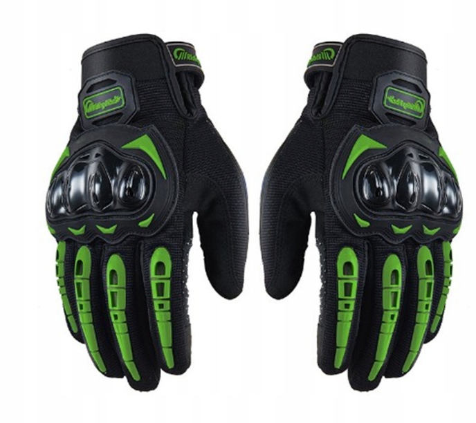 Zielone Rękawice Motocyklowe Letnie Krótkie Dotyk Motocykl Skuter Quad M