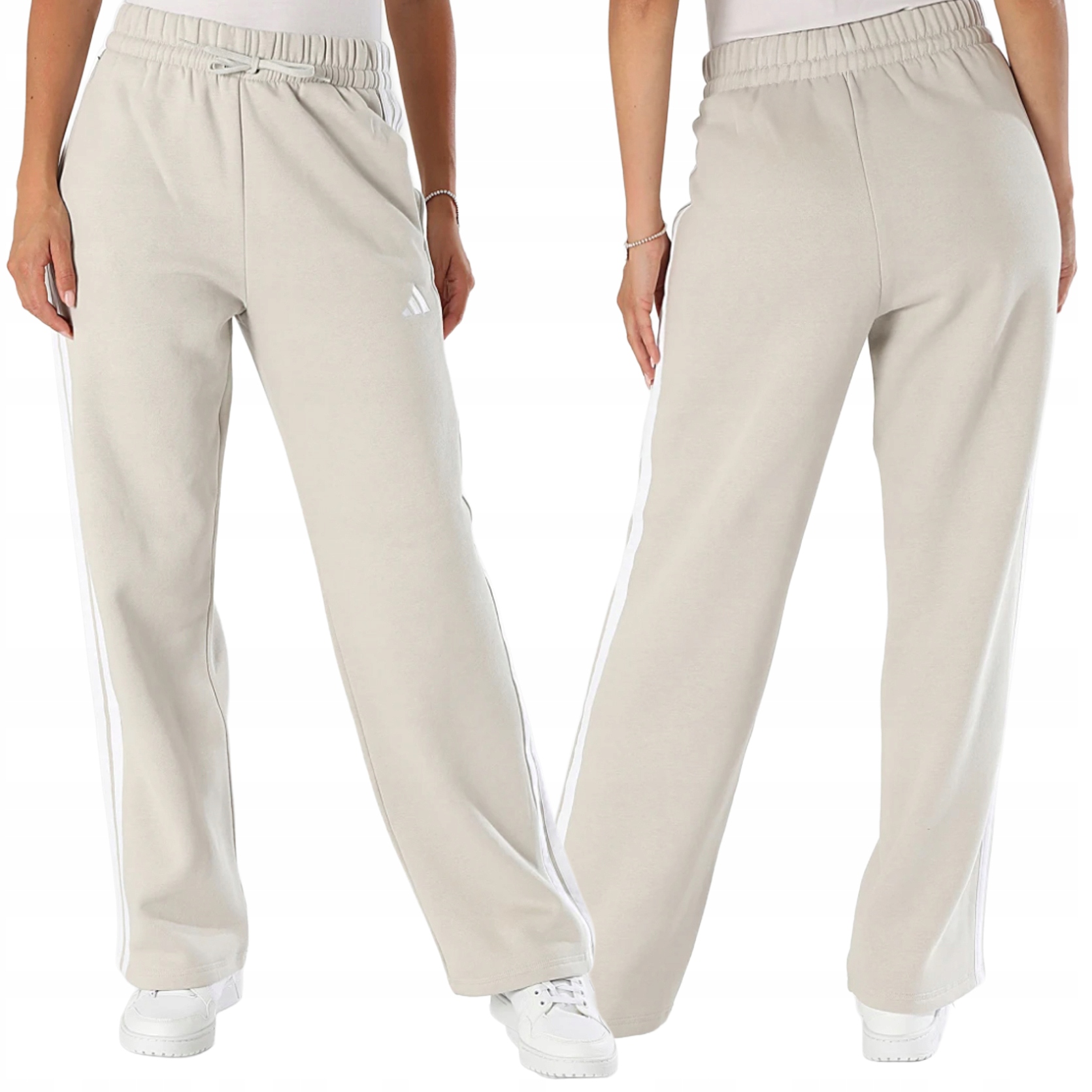 Adidas Essentials 3-Stripes dámské zateplené kalhoty světle béžové JW9215 XL