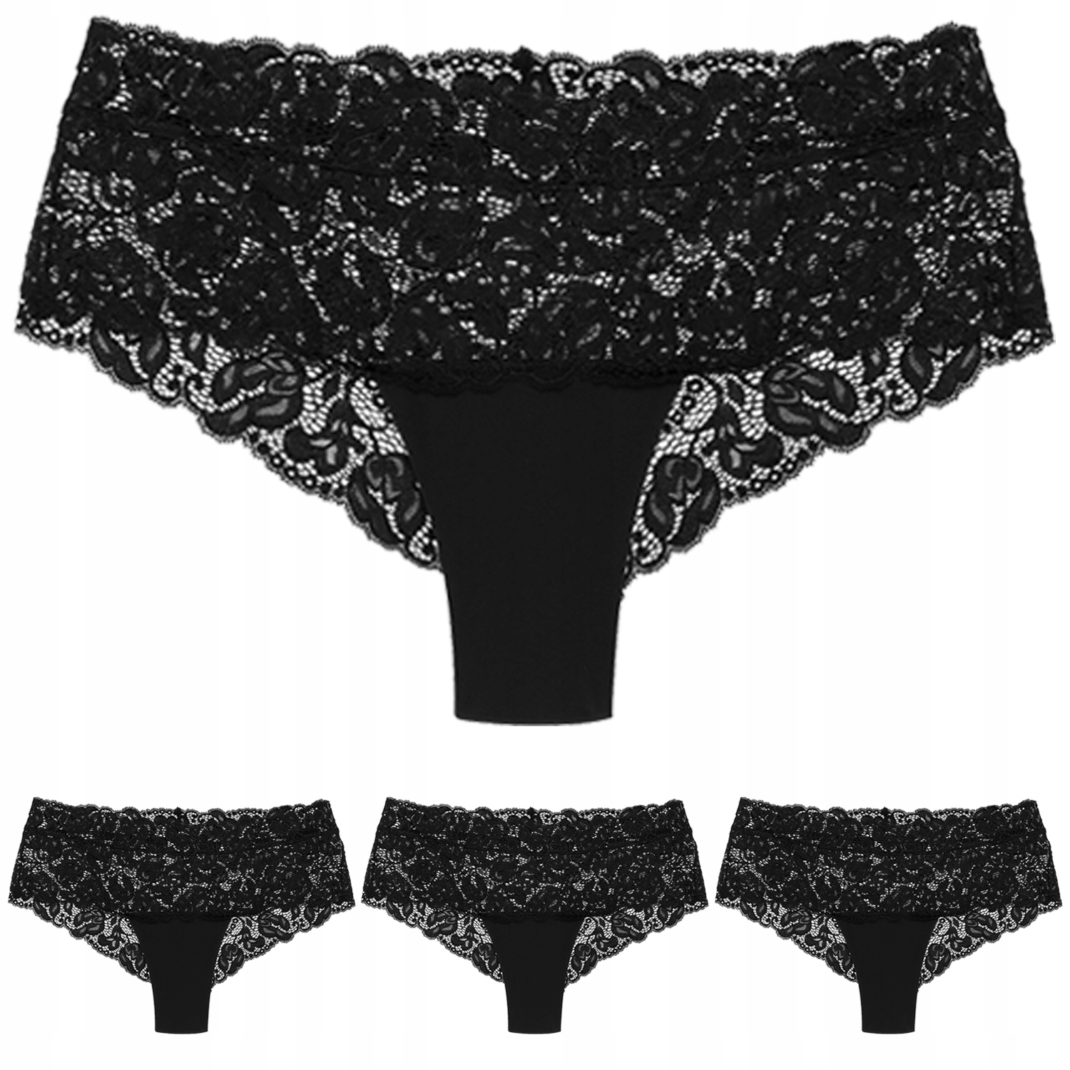 Wol-Bar Nova 3-pack černý set Kalhotky Šortky M