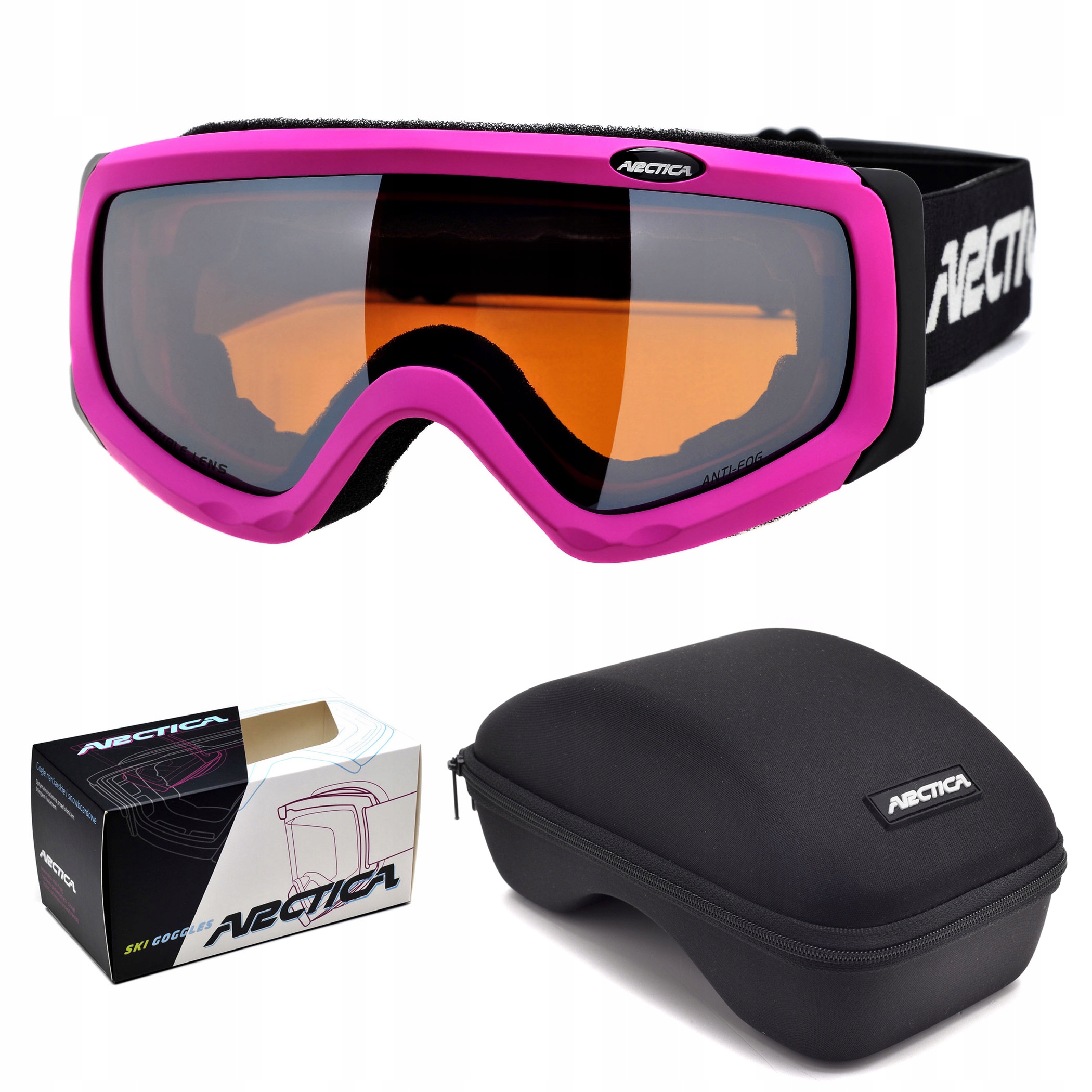 Dětské Lyžařské Brýle Arctica G-1005B Nezamlžující Filtr UV400 Pouzdro