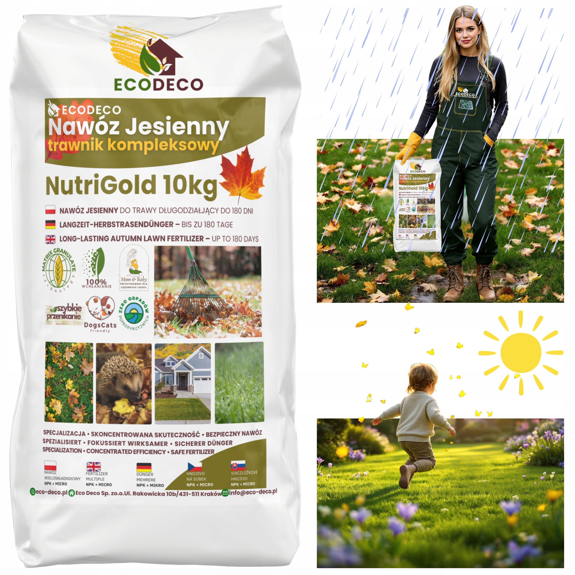 Nawóz Jesienny do Trawy trawnika 10 kg wieloskładnikowy granulowany Complex