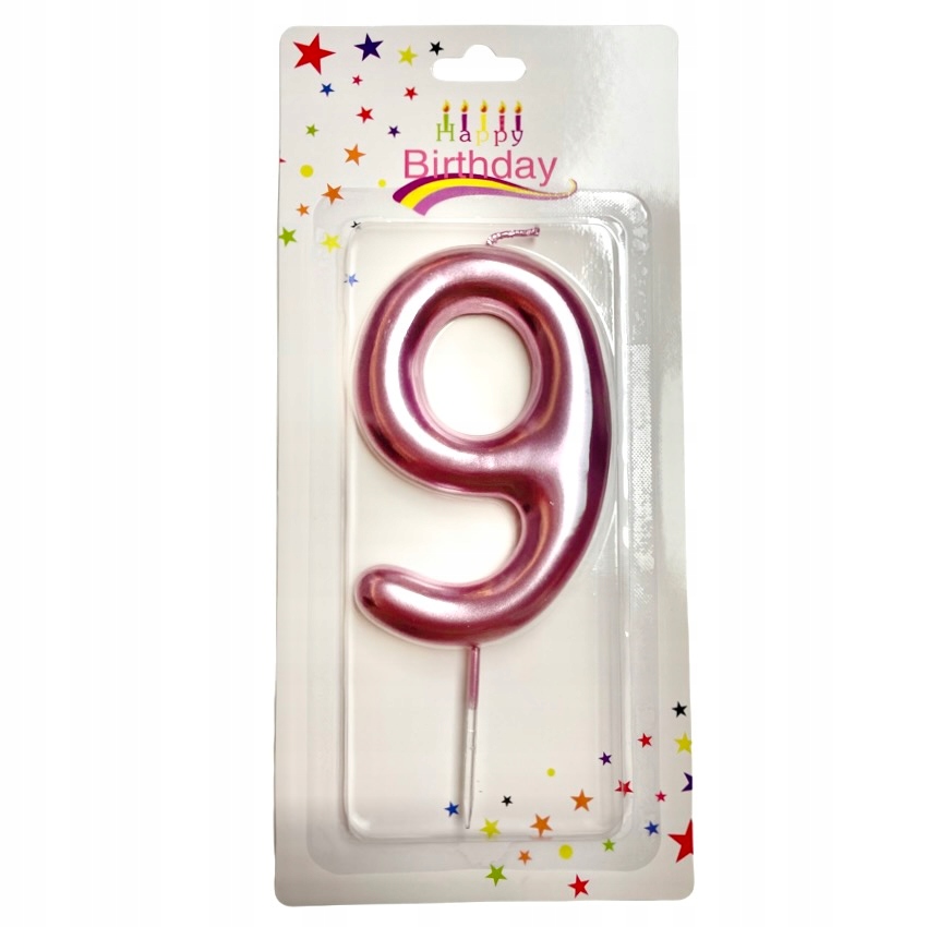 Świeczka 9 piker cyfry świeczki urodzinowe na tort Stan opakowania oryginalne