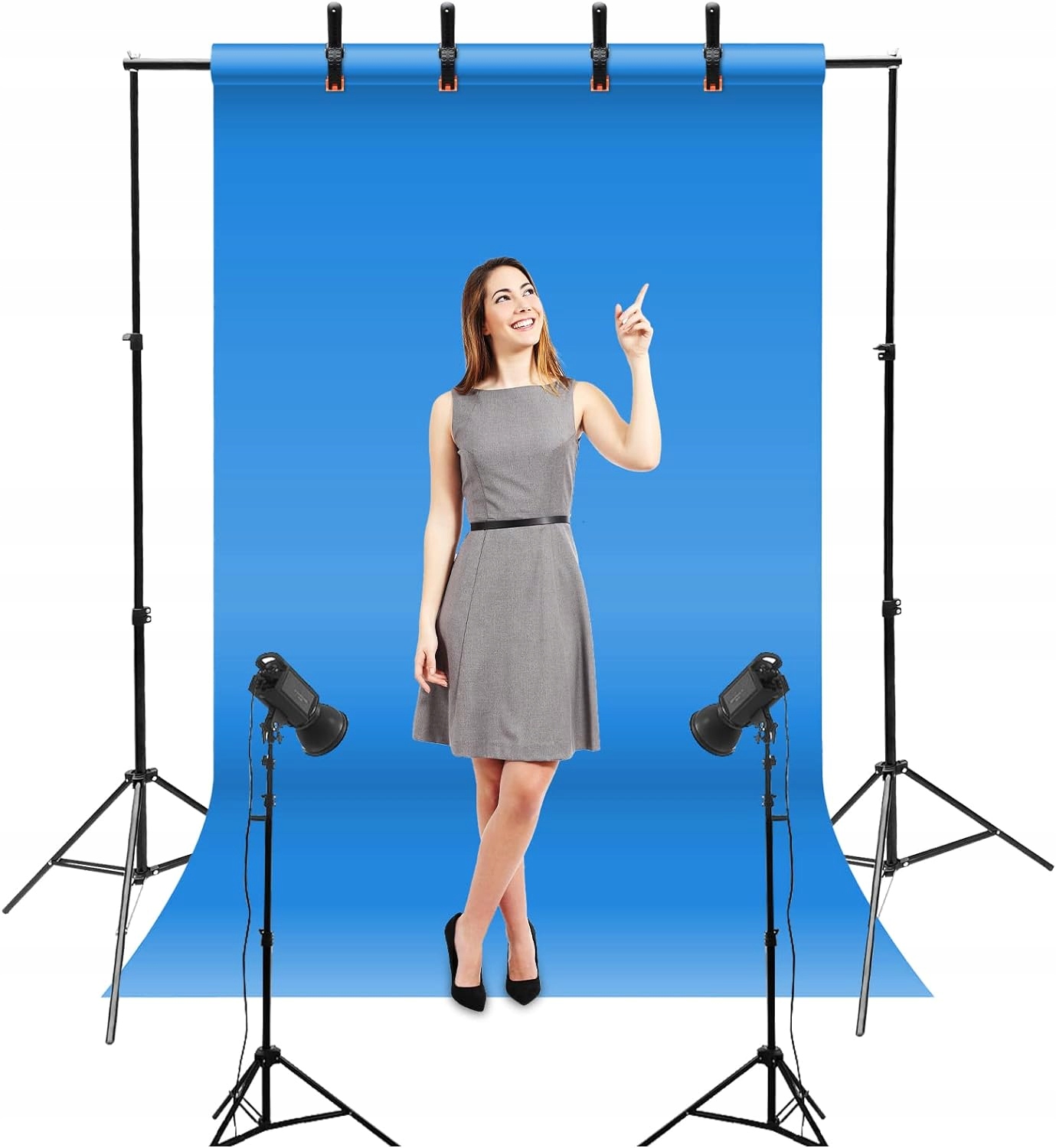 STATYW BELKA ZESTAW DO ZAWIESZANIA TŁA TEŁ 2x3M + 4 KLIPSY RELOTA Model R003