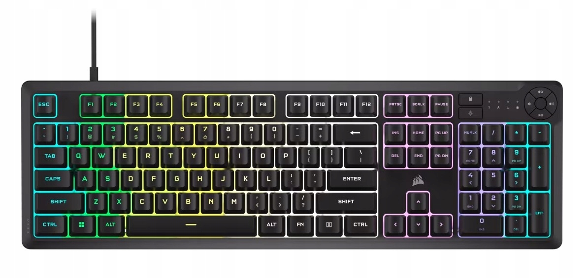 Corsair K55 Core RGB/Drôtová Usb/na layout/Čierna