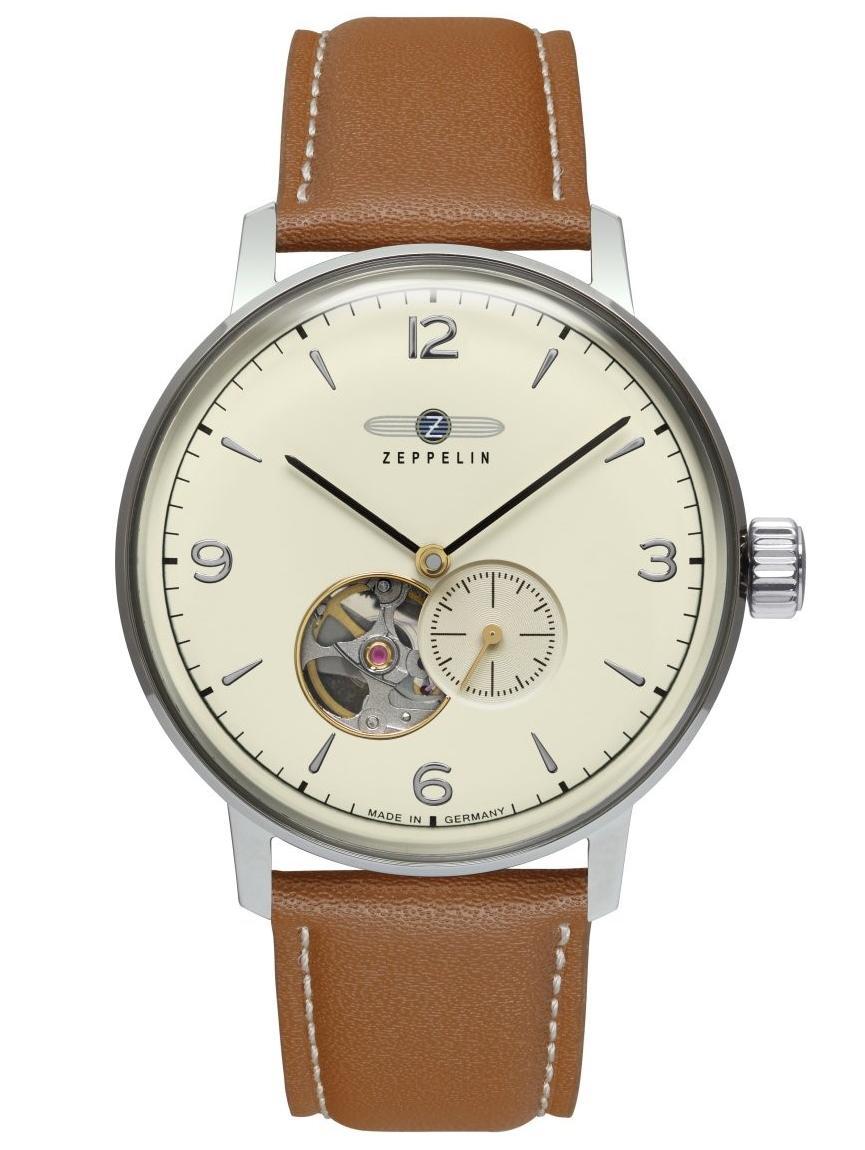 Nový Originální Pánské hodinky Zeppelin Hindenburg 8066-5_N Open Heart