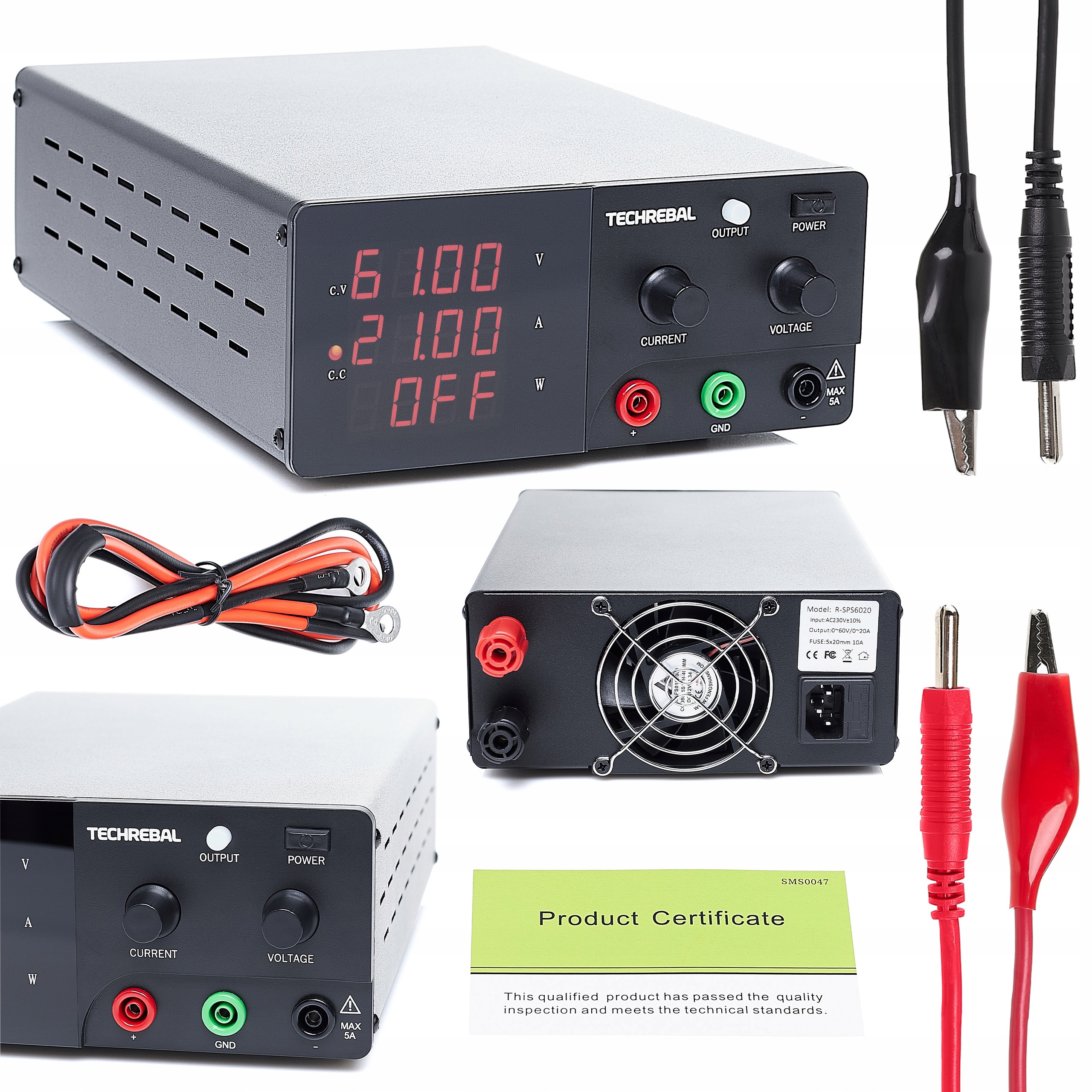 Regulovatelný Servisní Laboratorní Napájecí Zdroj Techrebal R-SPS6020 60V 20A Hq