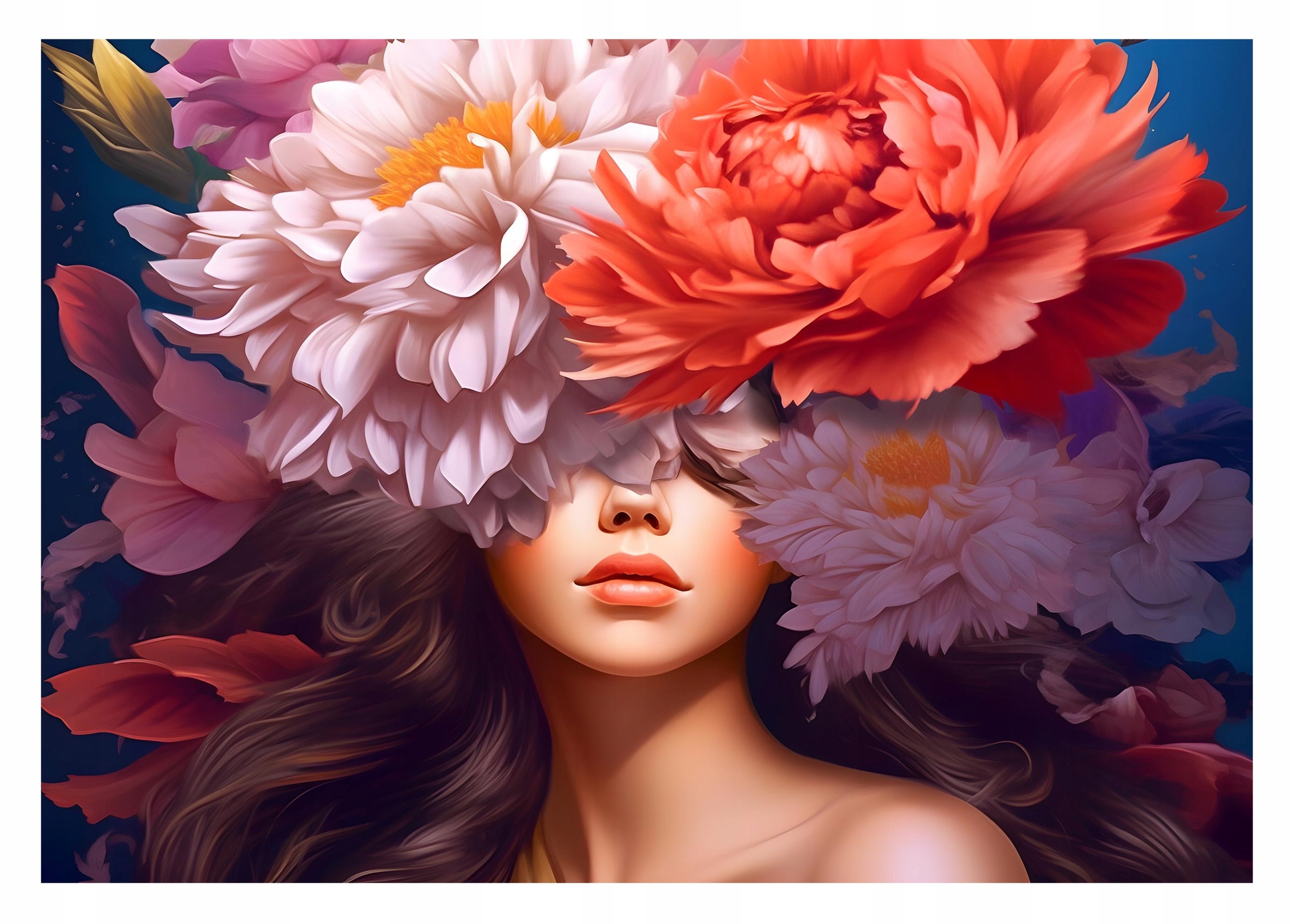 Fototapeta Tvář Ženy Květiny Pivoňky 254x184