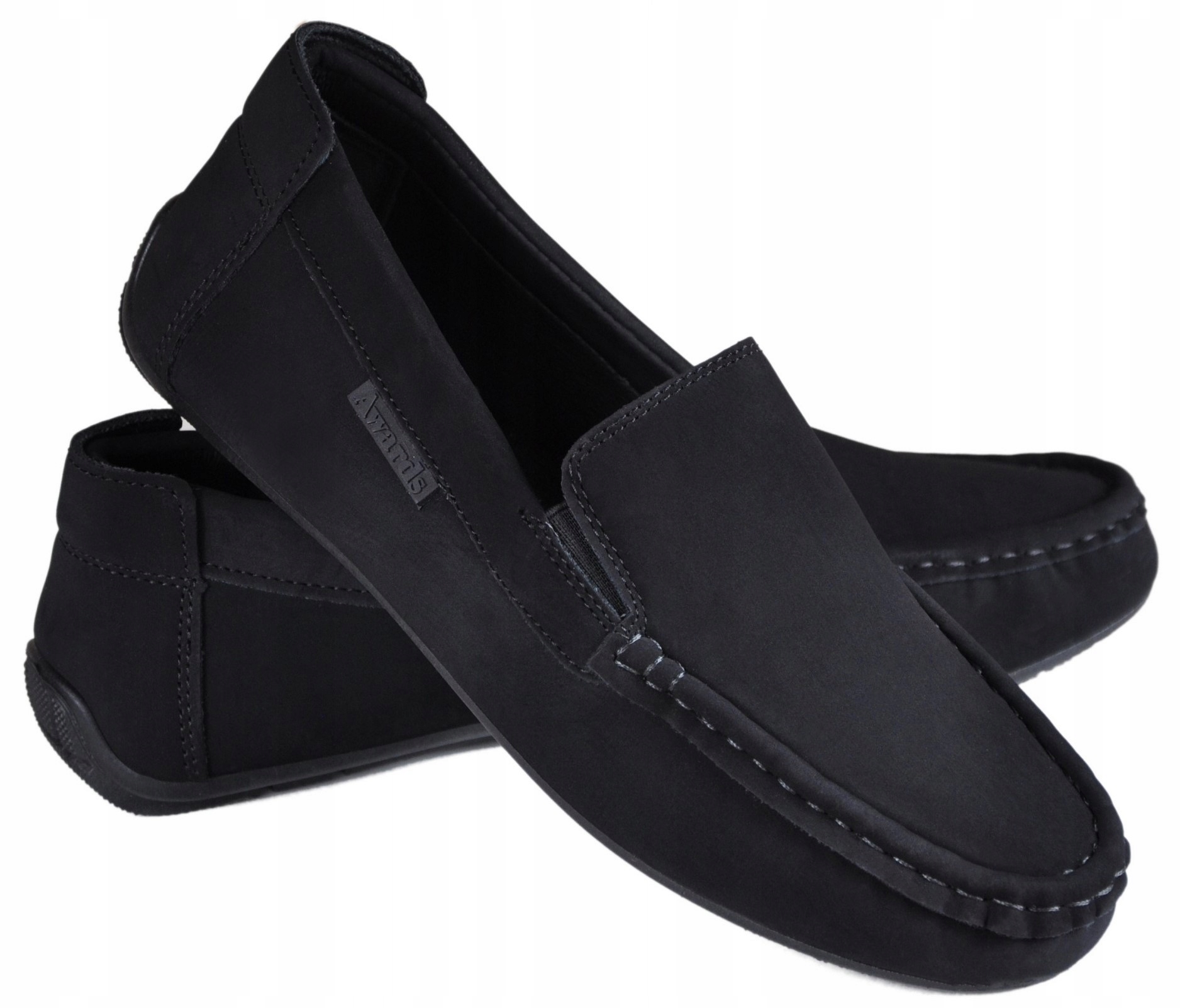 SANTO Mokasyny zgrabne wizytowe czarne eleganckie r 41