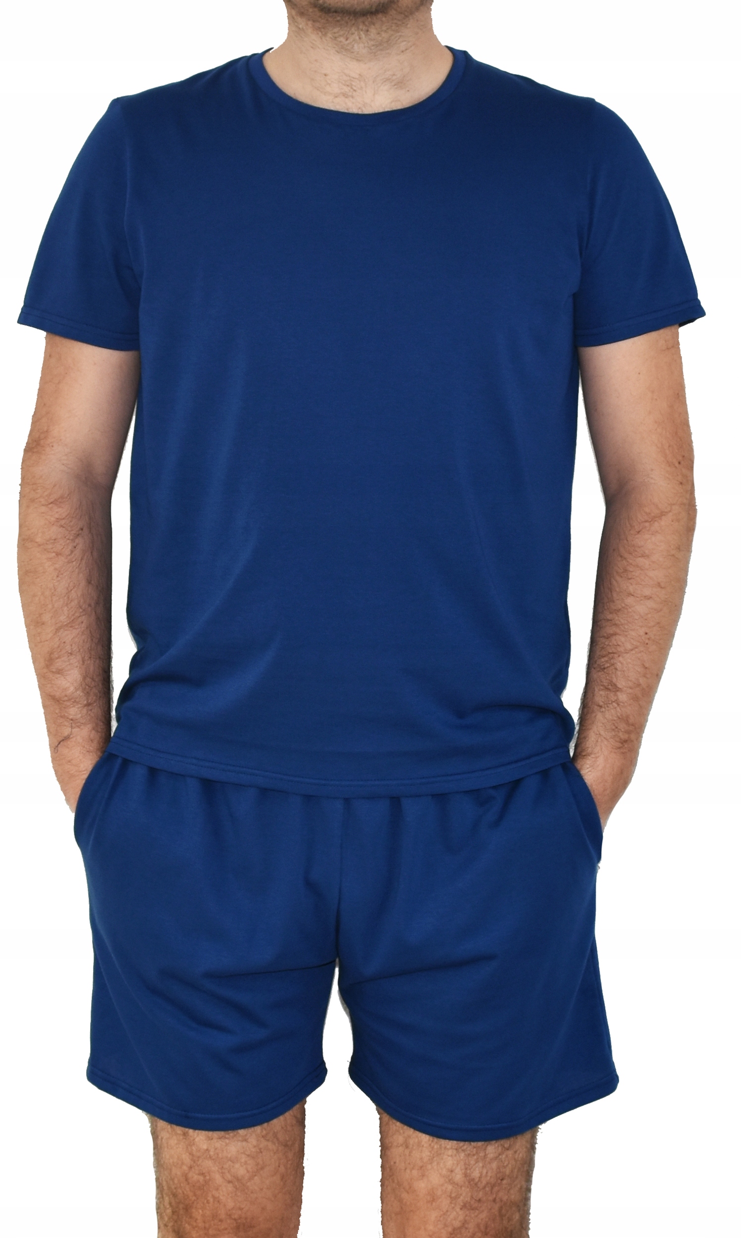 

Piżama męska bawełniana Krótki rękaw Kieszenie XXL