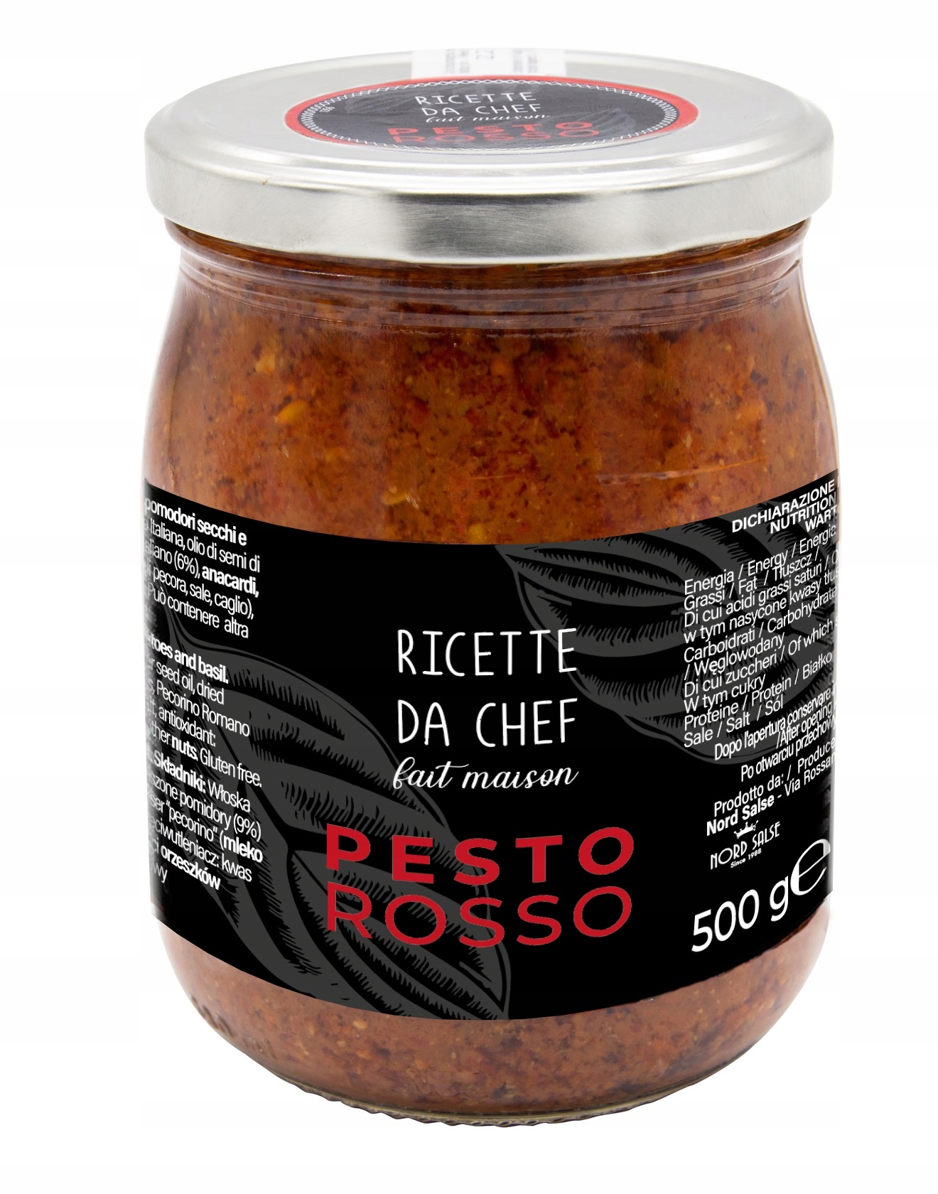 Levně Pesto ze sušených rajčat a bazalky 500 g Ricette da chef