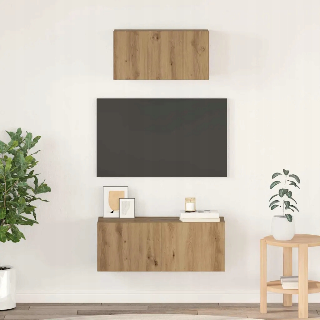 vidaXL Sestava Tv skříněk 2 pcs Artisanový dub kompozitní dřevo
