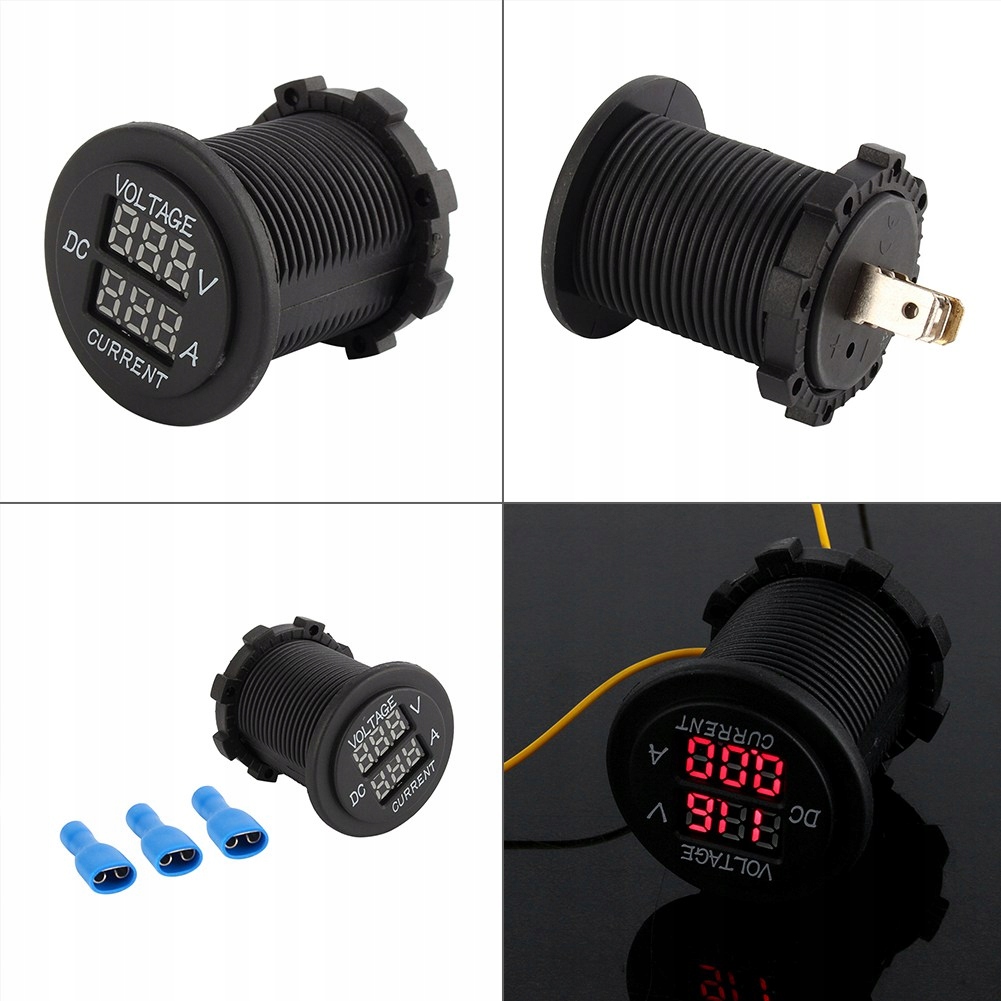 DC 12-24V LED MOTOCYKLOWY WOLTOMIERZ AMPEROMIERZ Waga produktu z opakowaniem jednostkowym 0.02 kg