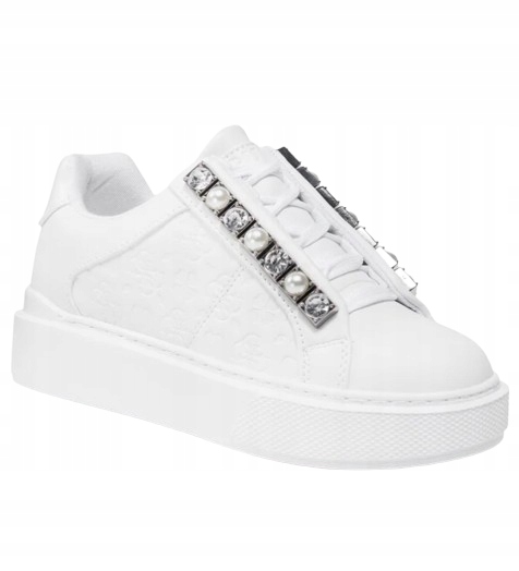 Guess Bílé Dámské Sportovní Boty S Perlami A Zirkony 38 Gpa