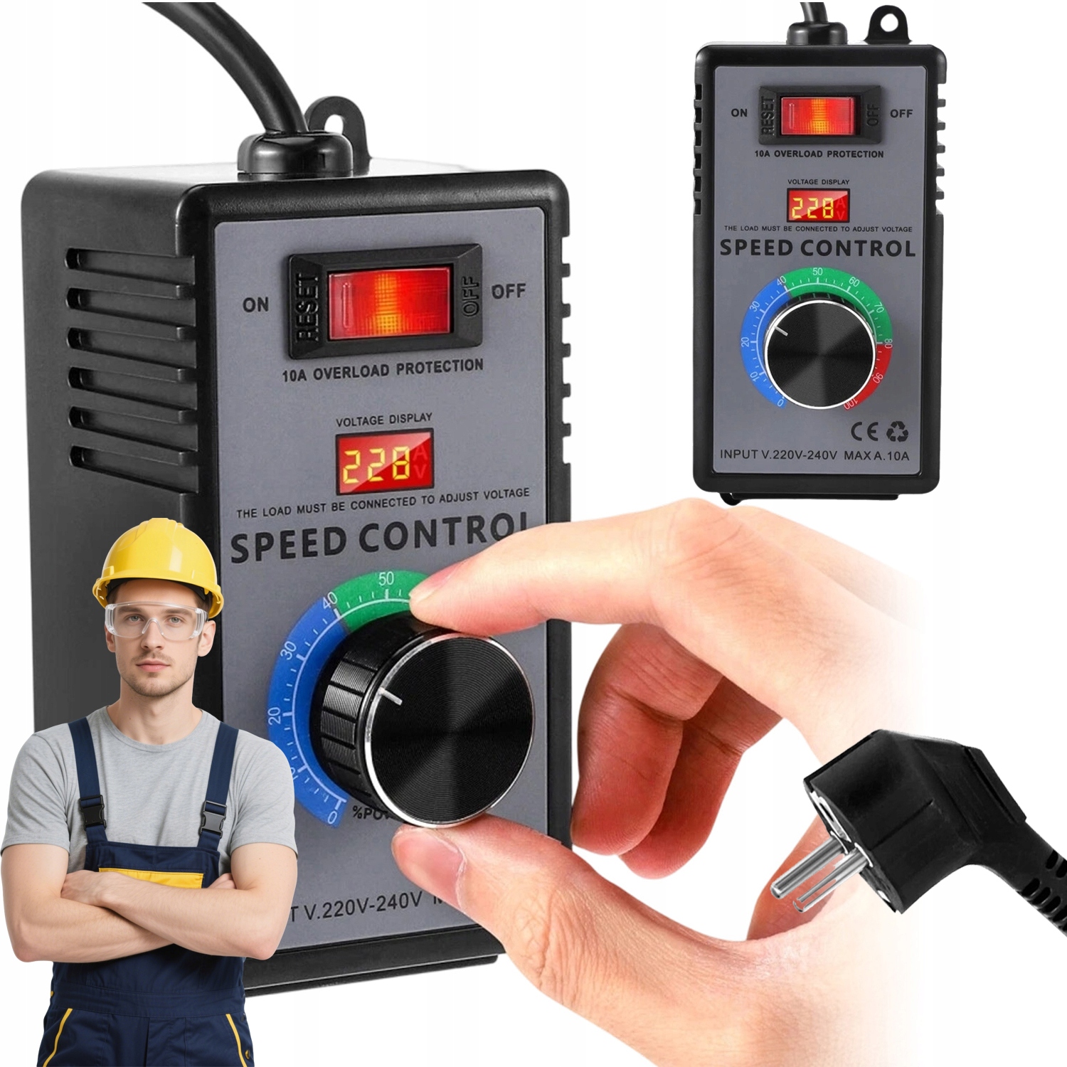 Regulátor Napětí A Otáček 10A Pro Ventilátory A Úhlové Brusky