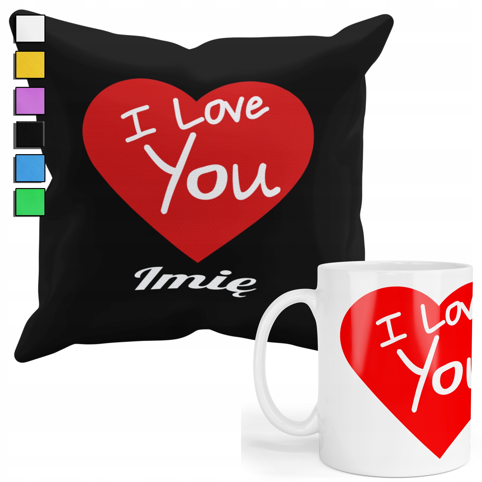 Sada Hrnek Polštář S Povlakem Na Polštář Valentýnský Dárek Jméno