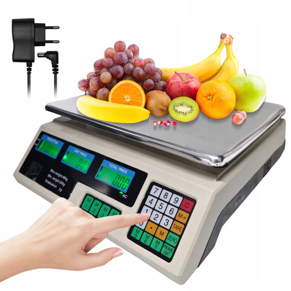 Přesná nákupní váha 40 kg s podsvíceným LCD displejem