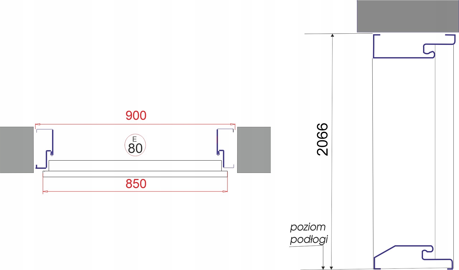 Drzwi Ud 1,1 LUX 72mm AP 4 Orzech Prawe 80 na zewnątrz Typ pełne