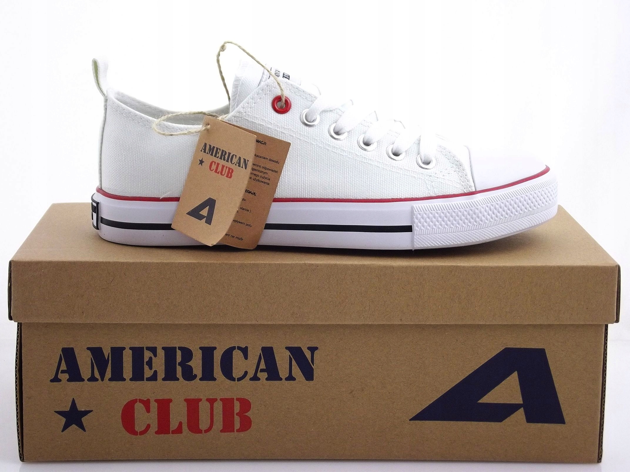 

Trampki niskie American Club białe r.40d