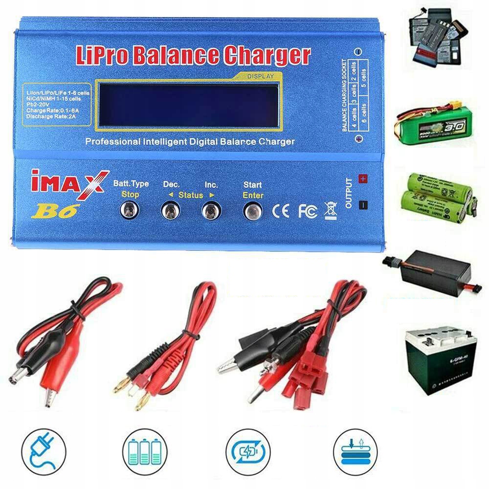 PROFESJONALNA IMAX B6 80W CYFROWY LCD DLA RÓWNOWAGI ŁADOWARKA ROZŁADOWUJĄCA