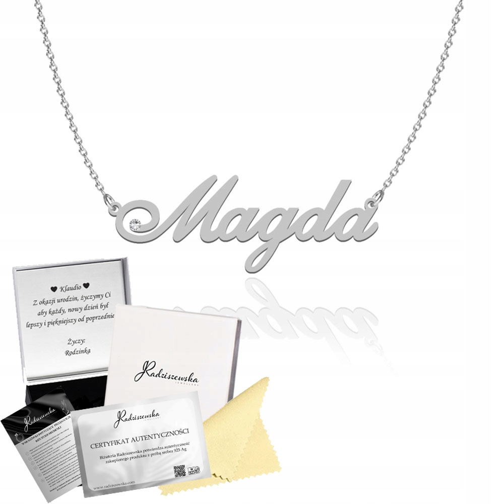 Stříbrný náhrdelník se jménem Magda Řetízek Dárek 925 Přání Bonus