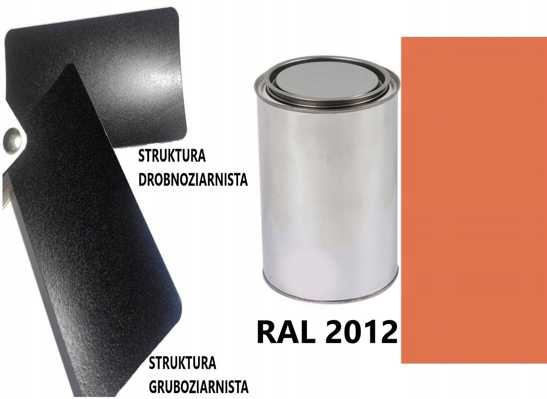 STRUKTURA GRUBOZIARNISTA RAL 2012 MAT 05-08 % DO PLASTIKU METALU AKRYL 1L
