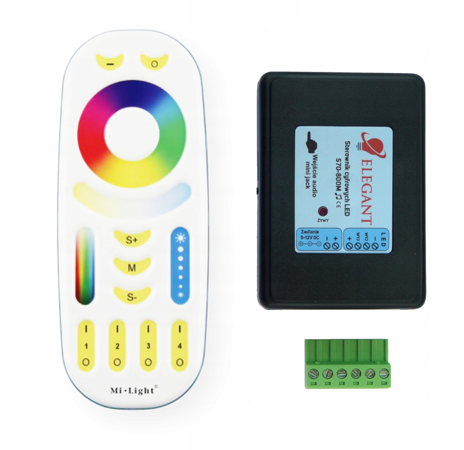 STEROWNIK MUZYCZNY DO TAŚM LED MAGIC S70-800M + PILOT MILIGHT FUT092