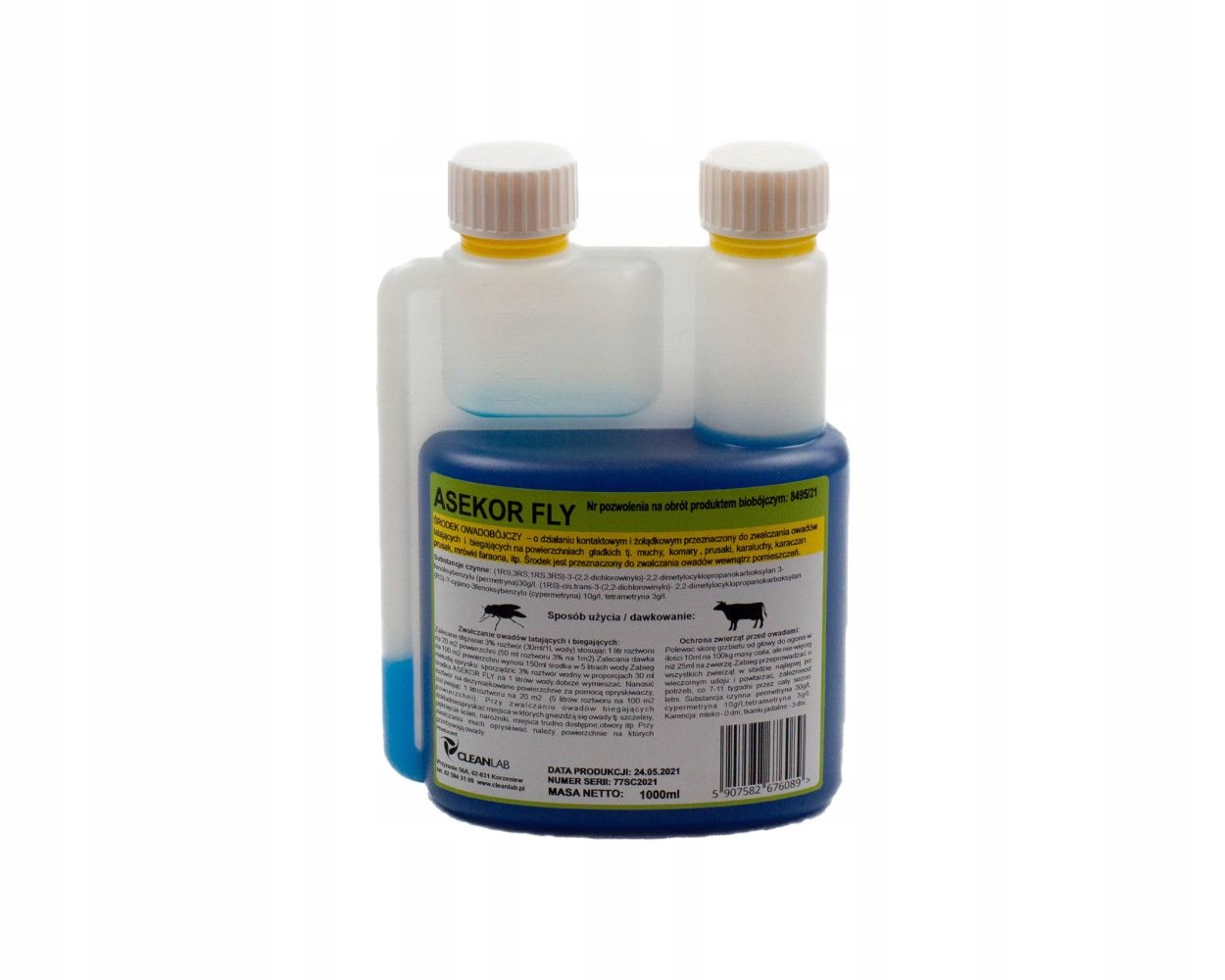 Asekor Fly 600 ml niebieski płyn przeciwko owadom