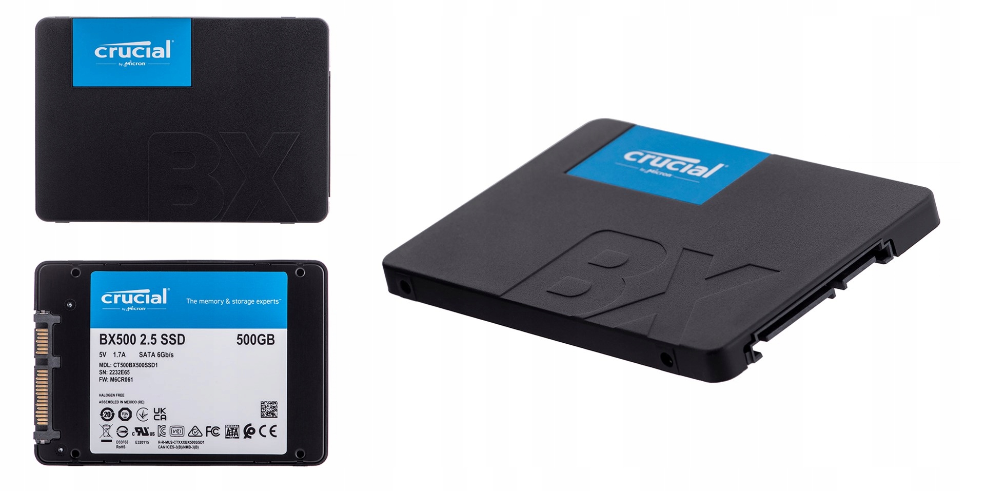 

Ssd Crucial BX500 500GB SATA3 2.5'' 550/500 MB/s