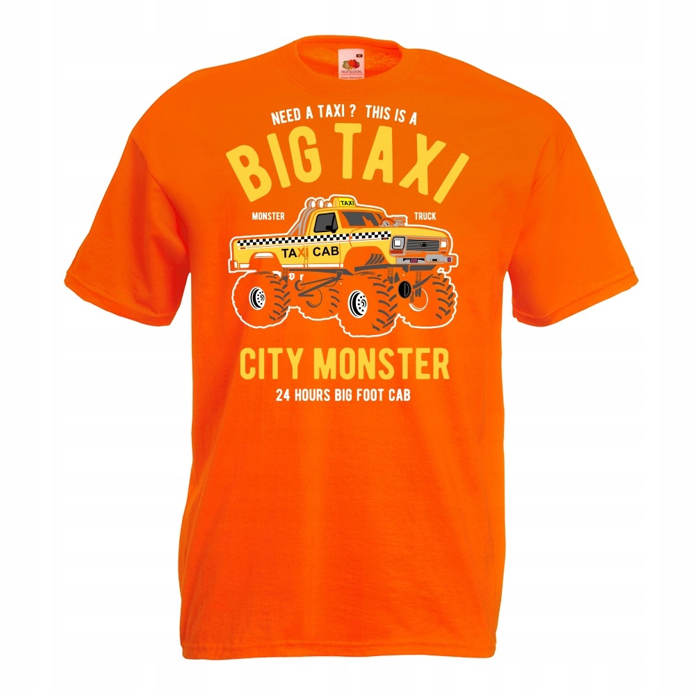 

Koszulka monster truck taxi samochód XXL pomarańcz