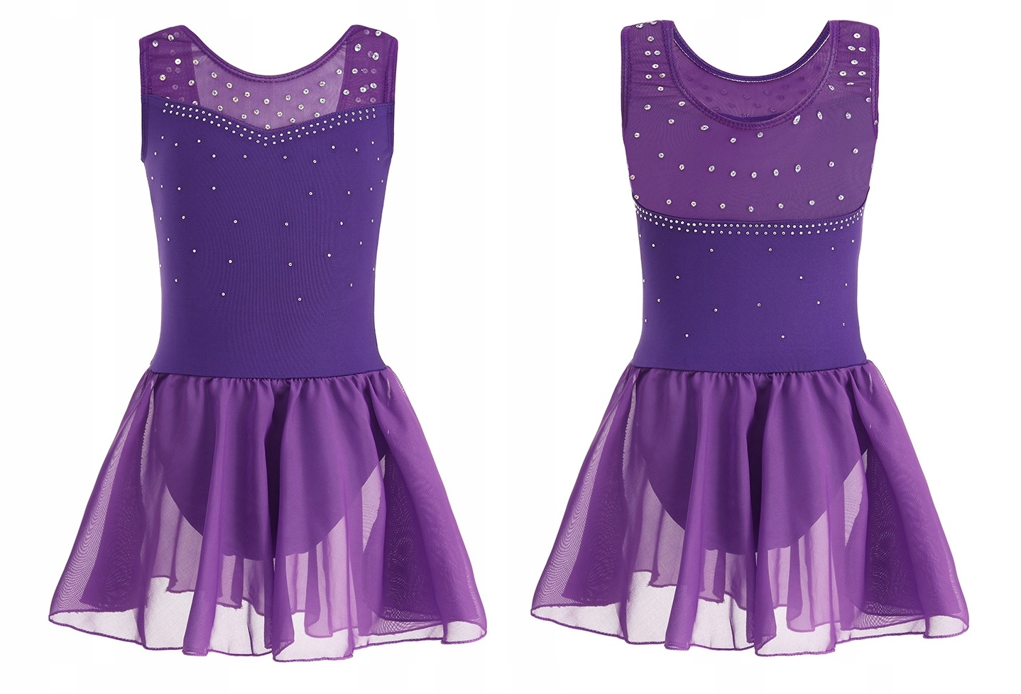 Baletní Body Fialové S Tylovou Sukní A Flitry Velikost 110