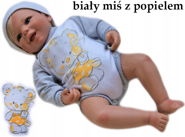 

Body kopertowe pajacyk z nadrukiem 56 długi rękaw