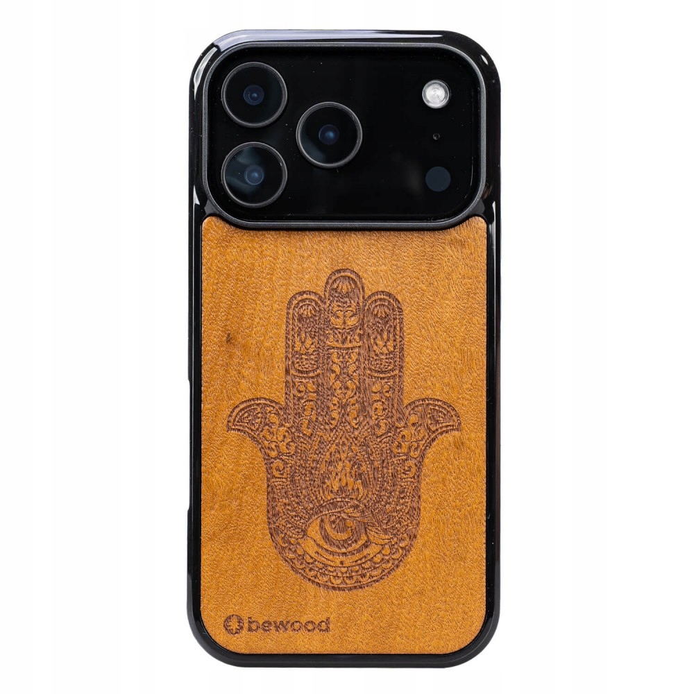 Dřevěný Pouzdro Bewood pro iPhone 17 Pro Hamsa Imbuia