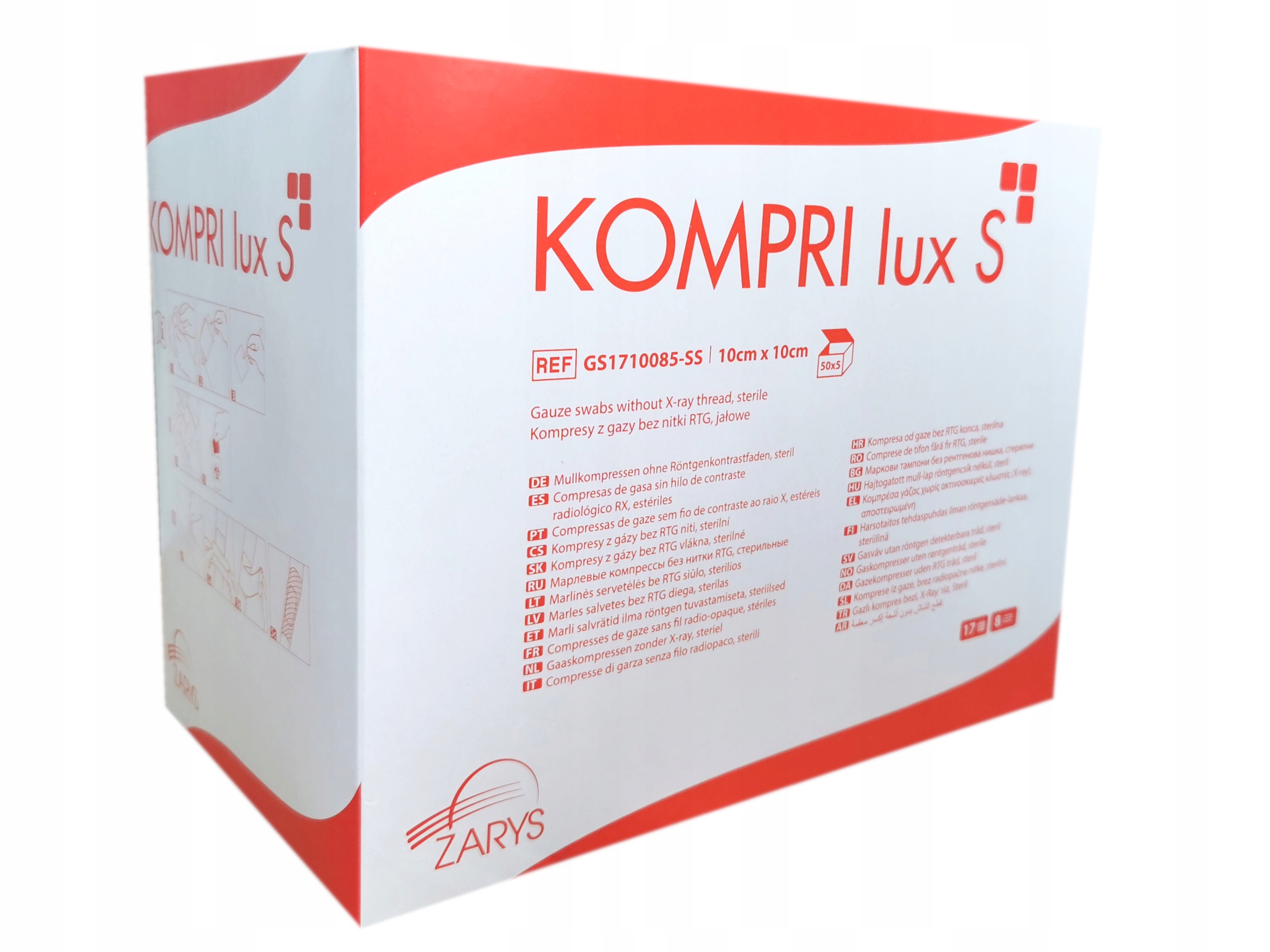 

Kompresy gazowe jałowe 10x10cmx5 szt 50x5szt=250