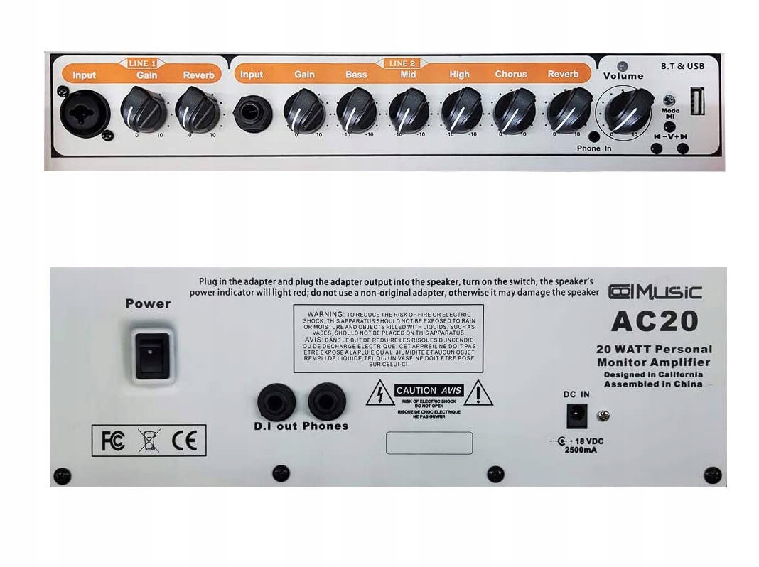 Cool Music AC-20 combo akustyczne 20W Konstrukcja lampowy