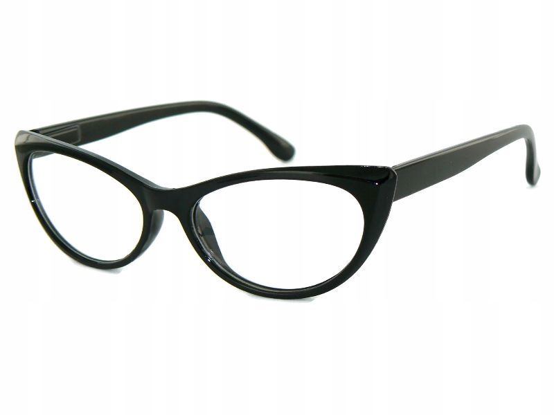 

Kocie Okulary Zerówki Nerdy czarne Damskie Nowość