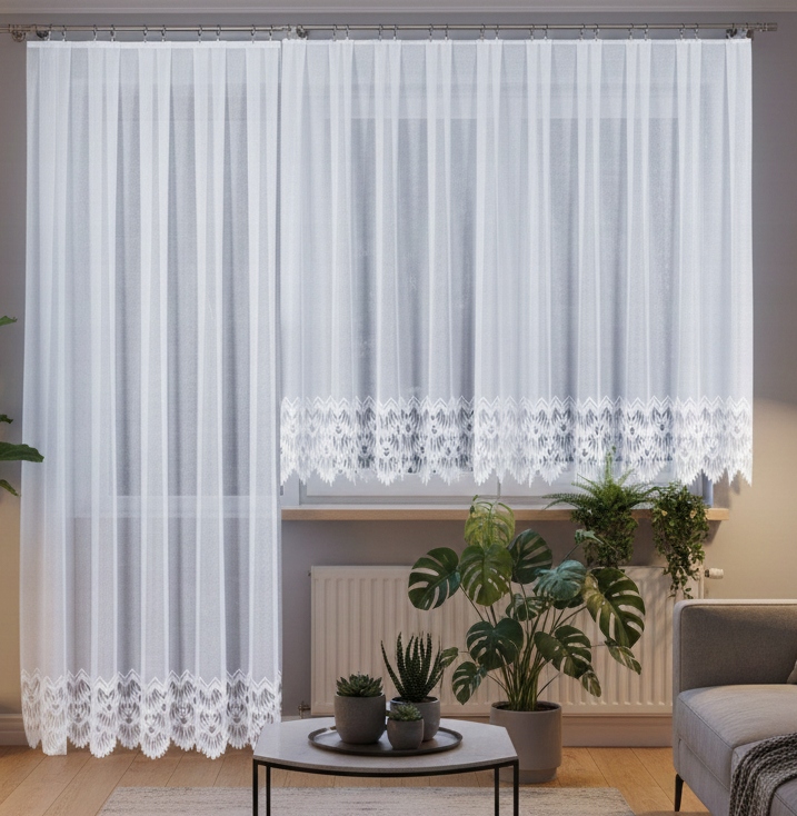 Komplet balkonowy gęsty gotowe firany zestaw balkon taśma na wymiar Zobacz