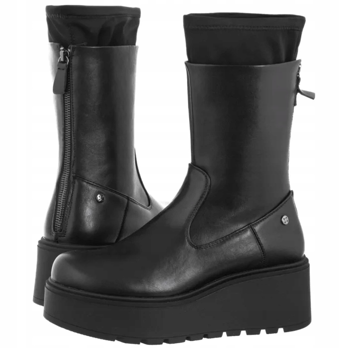 Dámské boty Kotníkové Boty na platformě Maciejka černé A7161-01/00-7