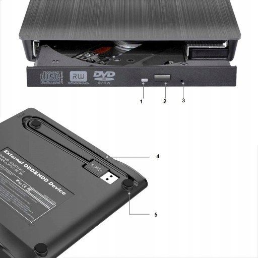 NAPĘD CD DVD-R/RW NAGRYWARKA Zewnętrzny USB 3.0 Producent AnyTech