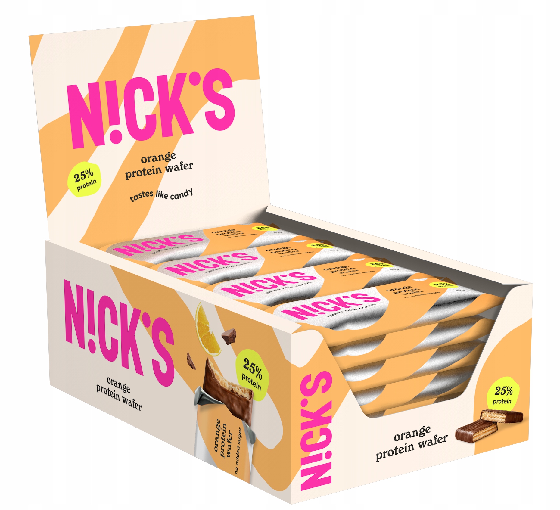 Levně Oplatek Nicks Protein Wafer Orange 40 g x 24 kusů