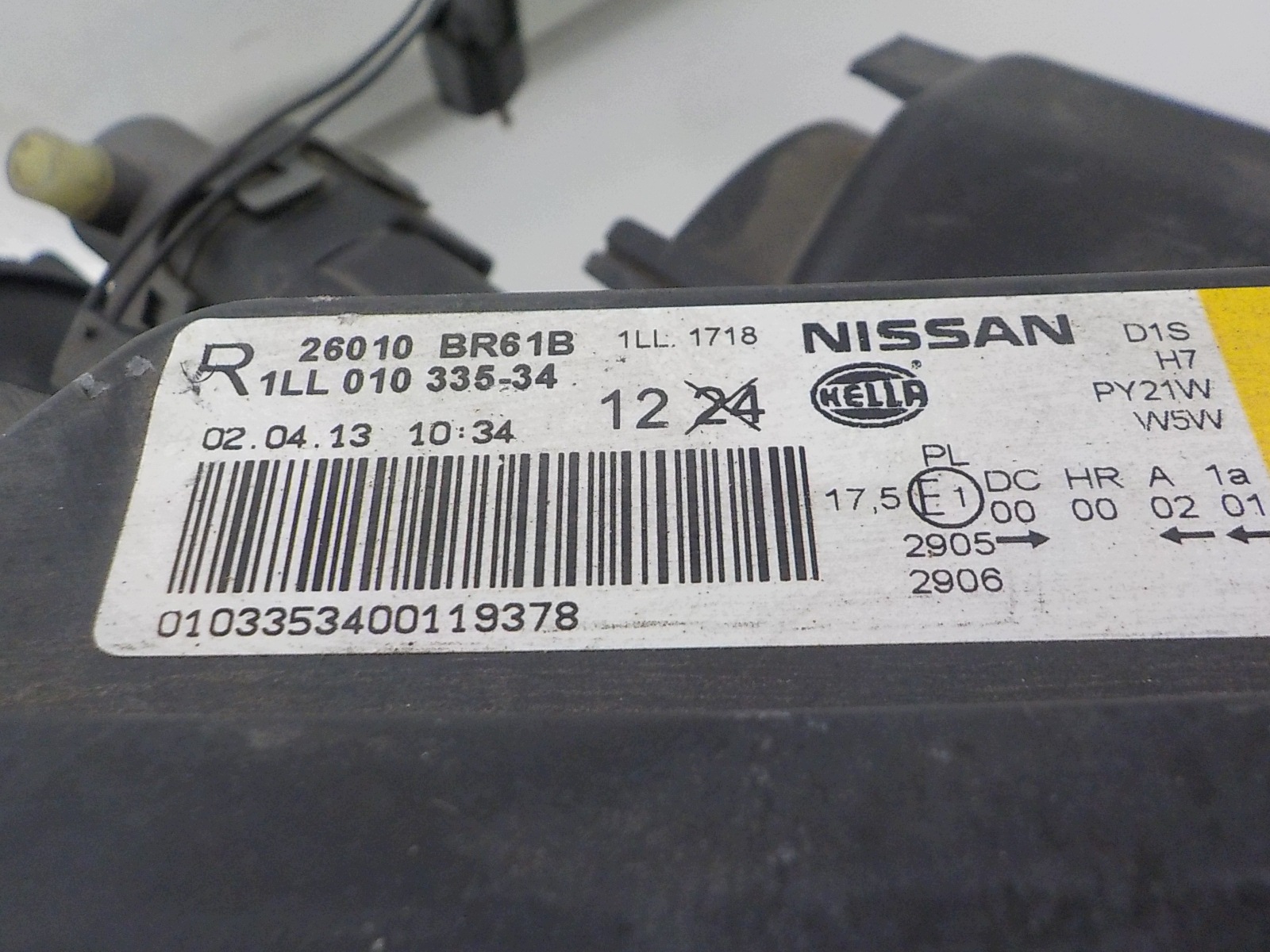 NISSAN QASHQAI J10 XENON LIFT light right front front UK