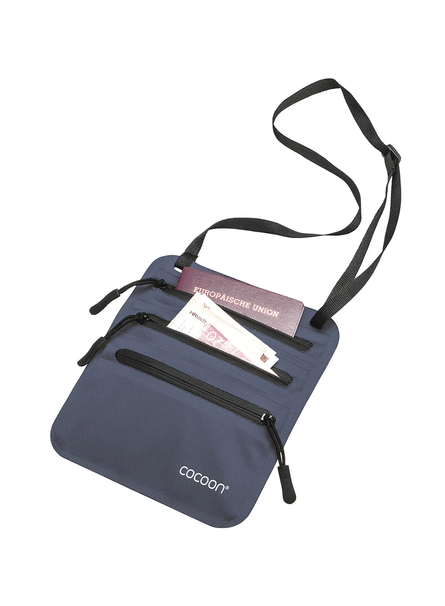 Kapsička Cocoon Secret Neck Wallet navy/yellow