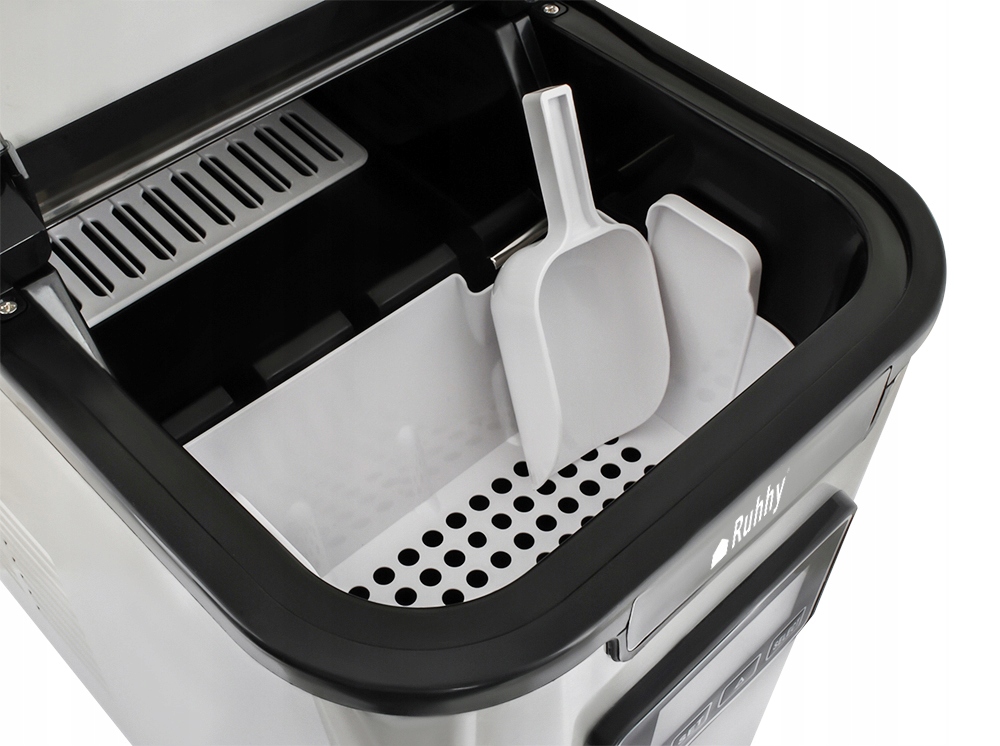 Kostkarka do lodu Ruhhy K5536 srebrna 120 W 3 rozmiary kostek wyświetlacz Marka Ruhhy