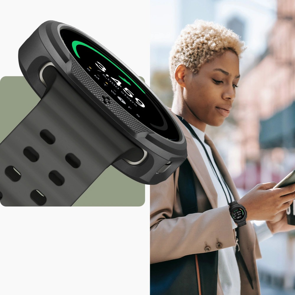 SPIGEN MATOWE ODPORNE GUMOWE ETUI NAKŁADKA DO GALAXY WATCH 8 CLASSIC 46MM Materiał tworzywo sztuczne