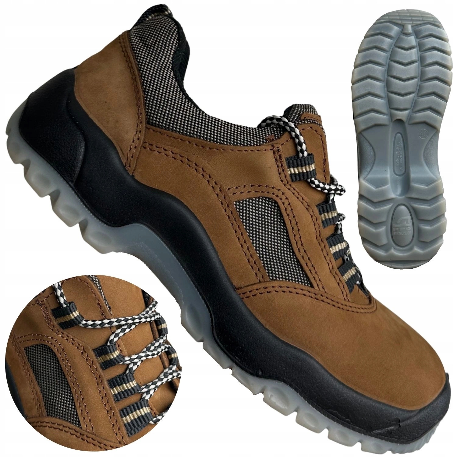 Buty robocze męskie skórzane antypoślizgowe Ppo Strzelce model 62N S1 43