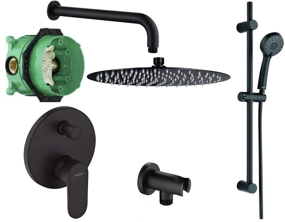 

Hansgrohe bateria zestaw podtynkowy czarny Mat -30