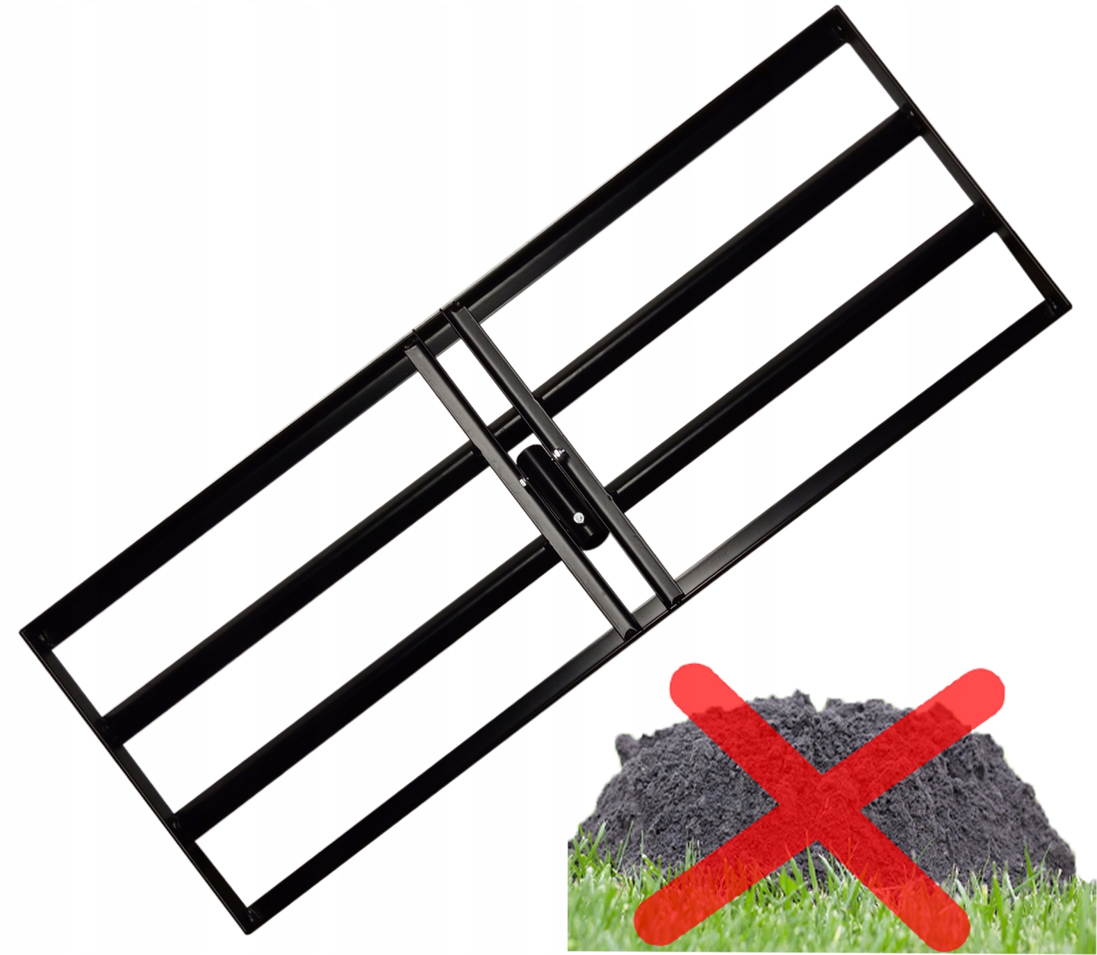 Niwelator terenu ręczny równiarka trawnika kretowisk levelawn Level Rake Szerokość głowicy 90 cm